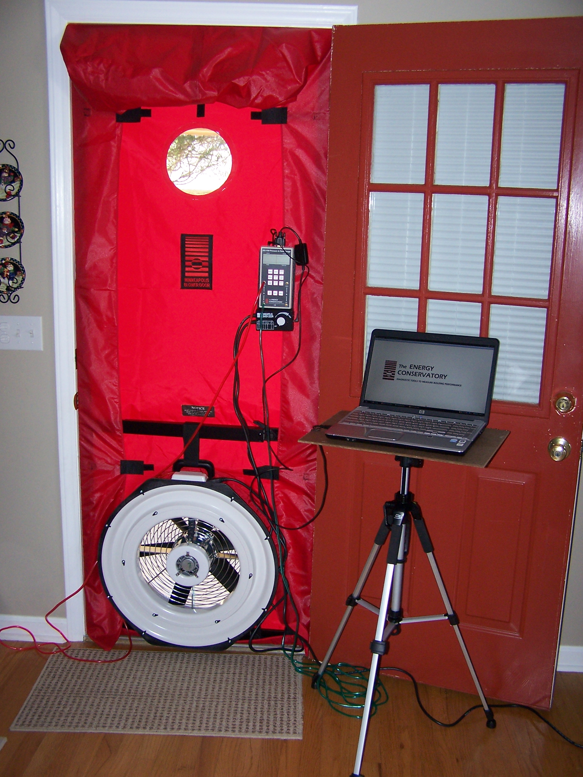 Blower door testing